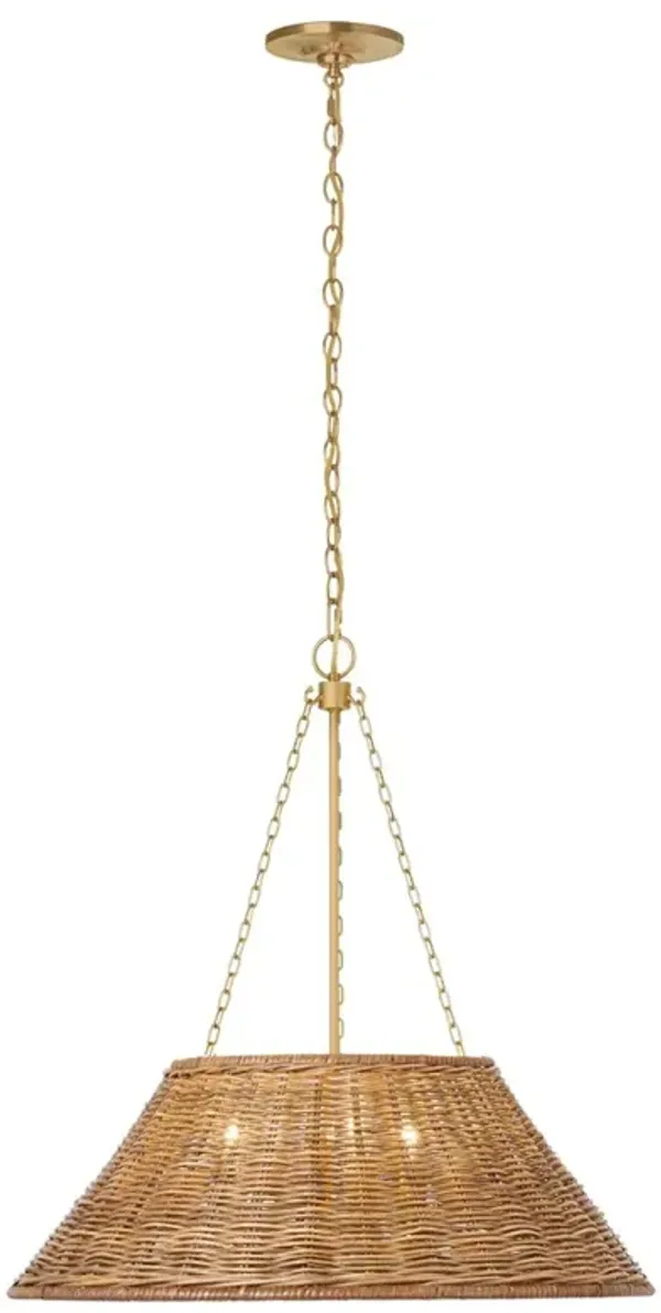 Visual Comfort Corinne Traditional Natural Woven Wicker Hanging Shade - 24"