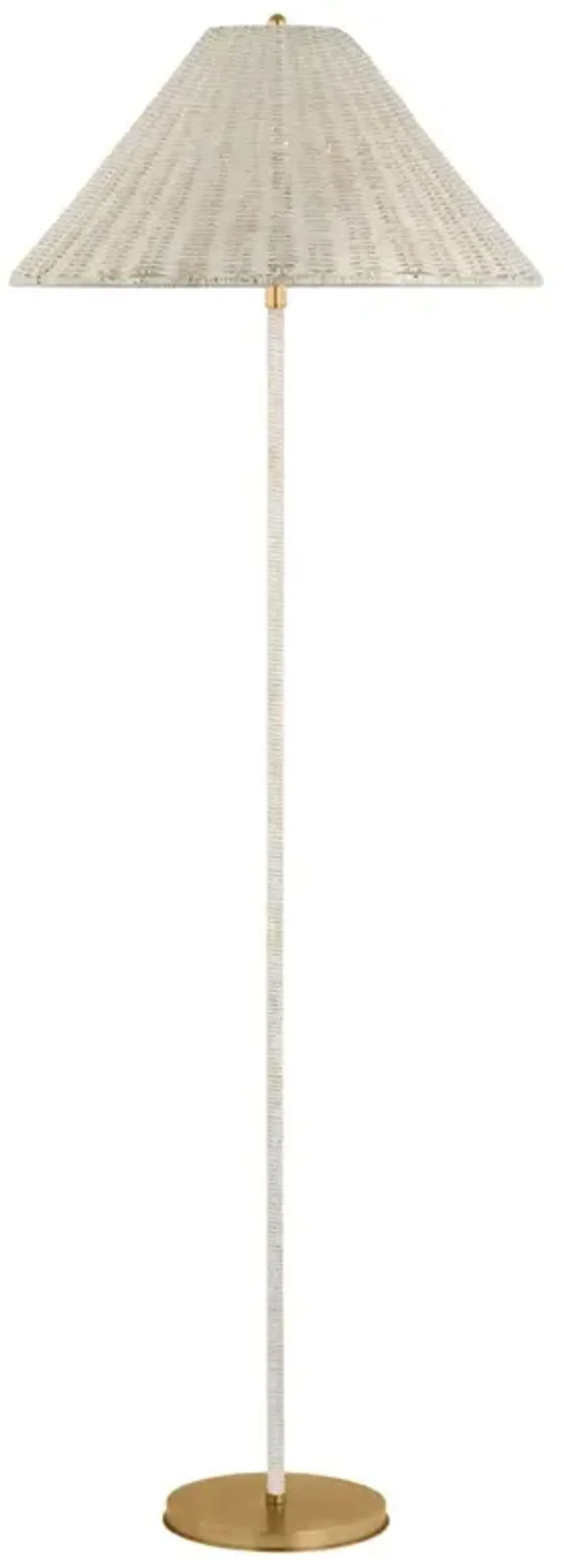 Visual Comfort Wimberley Updated Traditional White Wicker Wrapped Floor Lamp