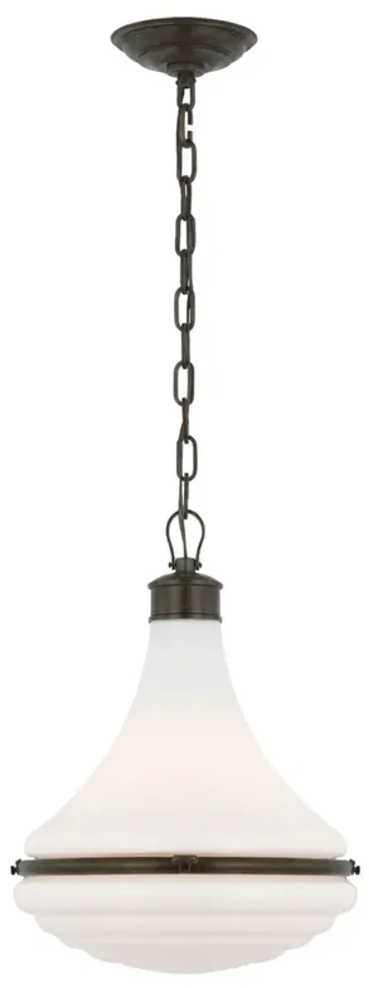 Visual Comfort Wesley Updated Traditional White Glass Single Pendant