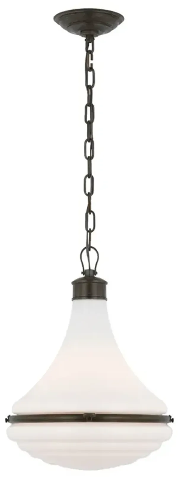 Visual Comfort Wesley Updated Traditional White Glass Single Pendant