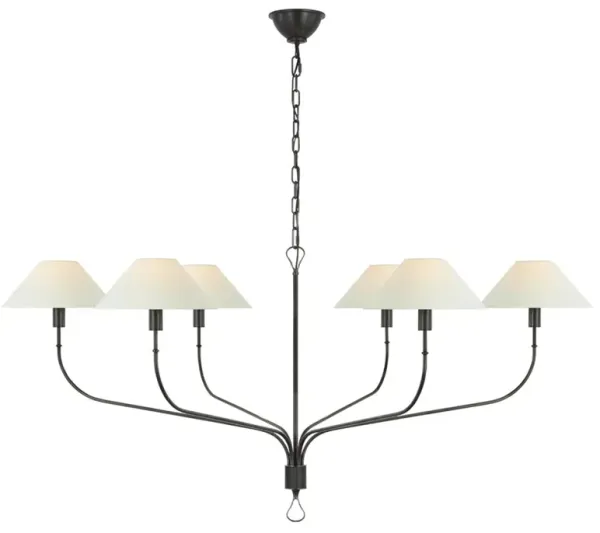 Visual Comfort Griffin Updated Traditional Bronze Tail Chandelier - Grande