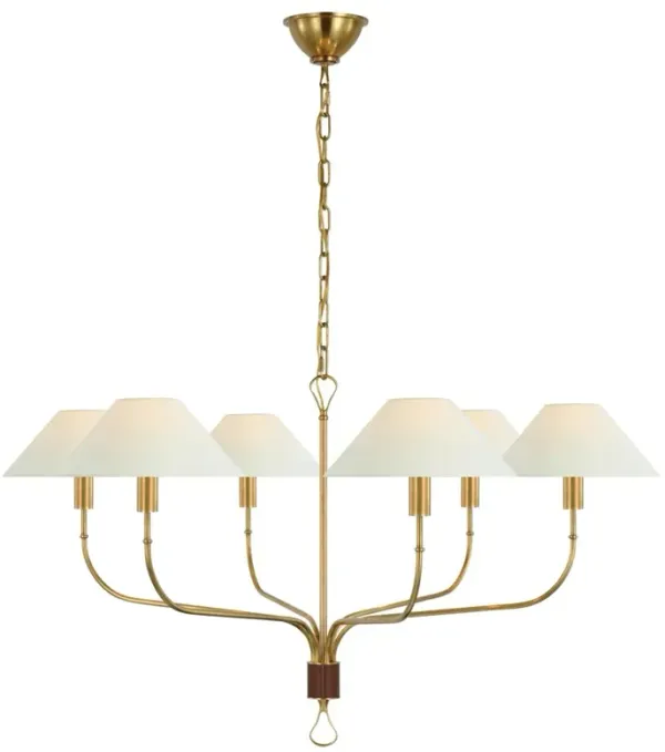 Visual Comfort Griffin Traditional Antique Brass Tail Chandelier - Extra Large