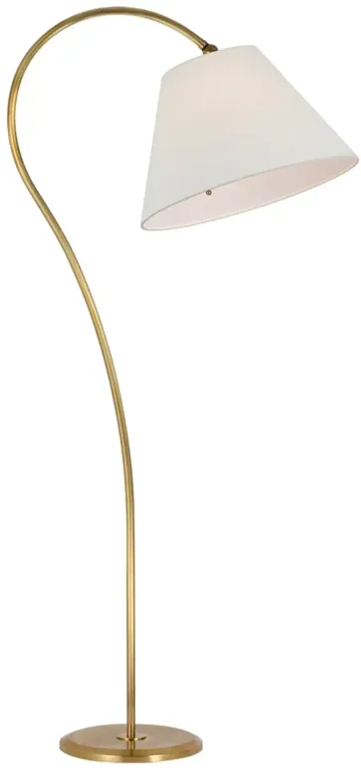 Visual Comfort Dume Traditional Linen Shade Antique Brass Arched Floor Lamp