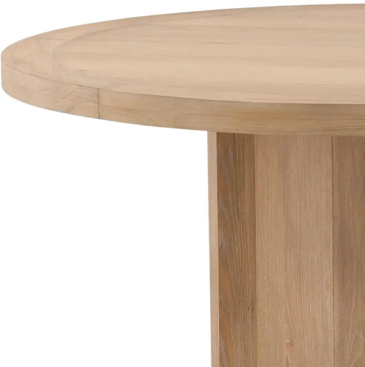 Manel Modern Classic Natural Brown Wood Round Dining Table - 60"