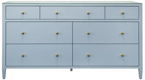 Worlds Away Carnegie Modern Classic Light Blue Textured Linen Double Dresser