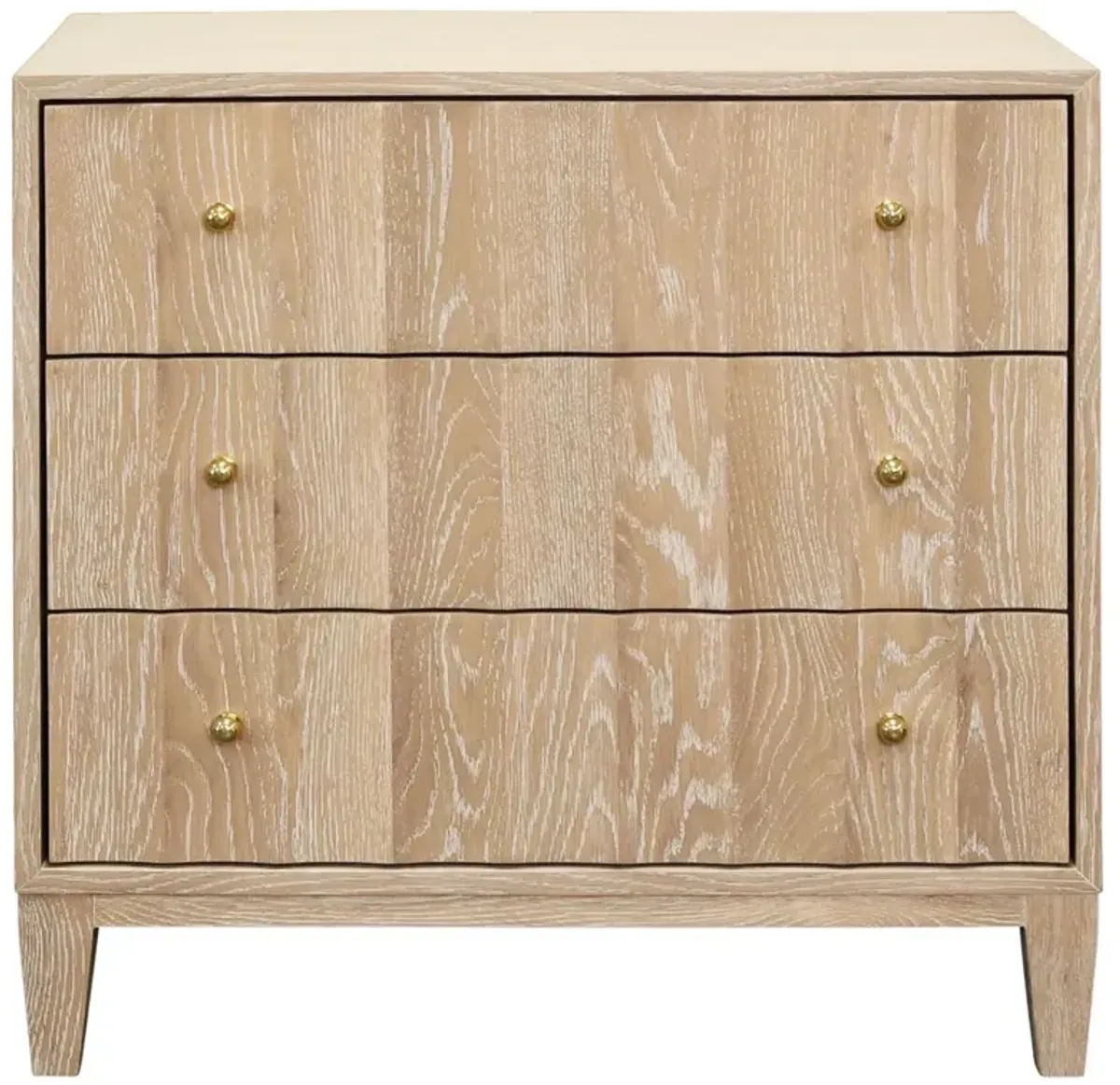 Worlds Away Carmack Modern Classic Cerused Oak Wood Nightstand