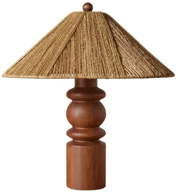 Riona Coastal Jute Shade Natural Walnut Wood Heirloom Table Lamp
