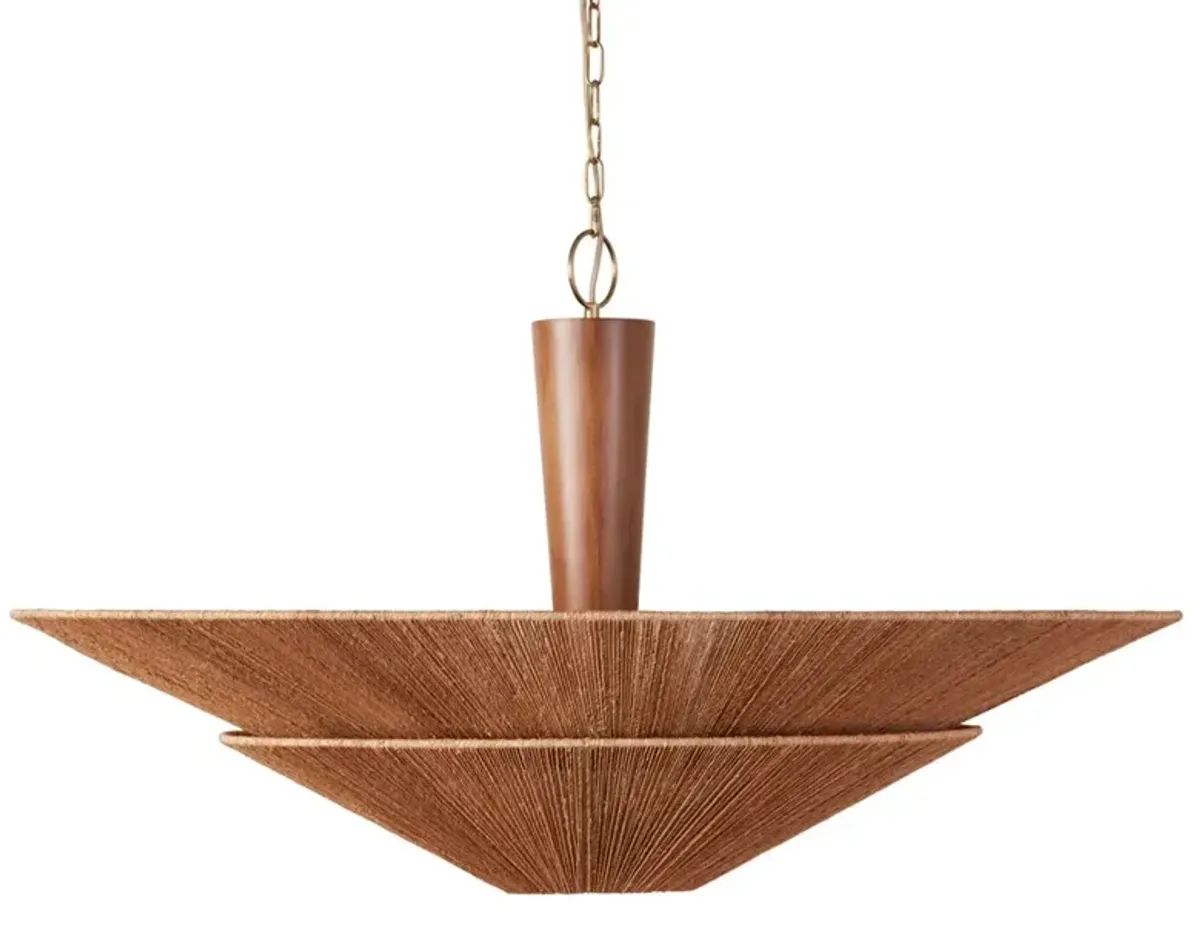 Maya Coastal Beach Jute Shade Natural Wood Chandelier