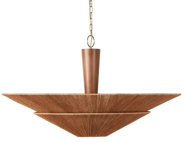 Maya Coastal Beach Jute Shade Natural Wood Chandelier