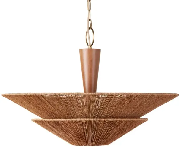 Maya Coastal Beach Jute Shade Natural Wood Pendant