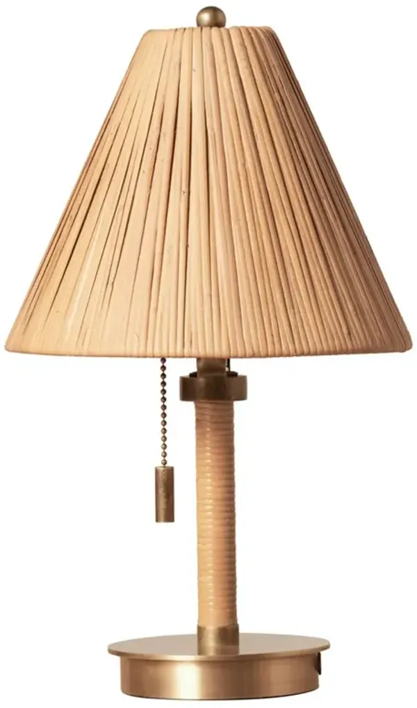 Belle Coastal Beach Natural Rattan Mini Table Lamp