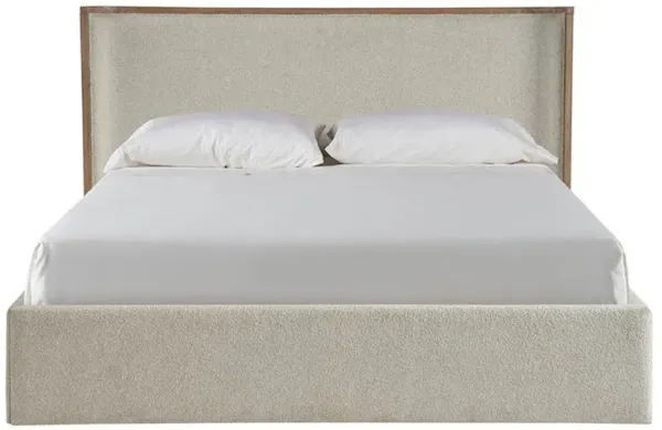 Diana Modern Classic Cream Boucle Brown Oak Storage Wing Bed - King