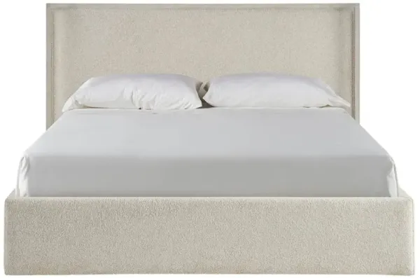 Diana Modern Classic Cream Boucle White Oak Storage Wing Bed - Queen