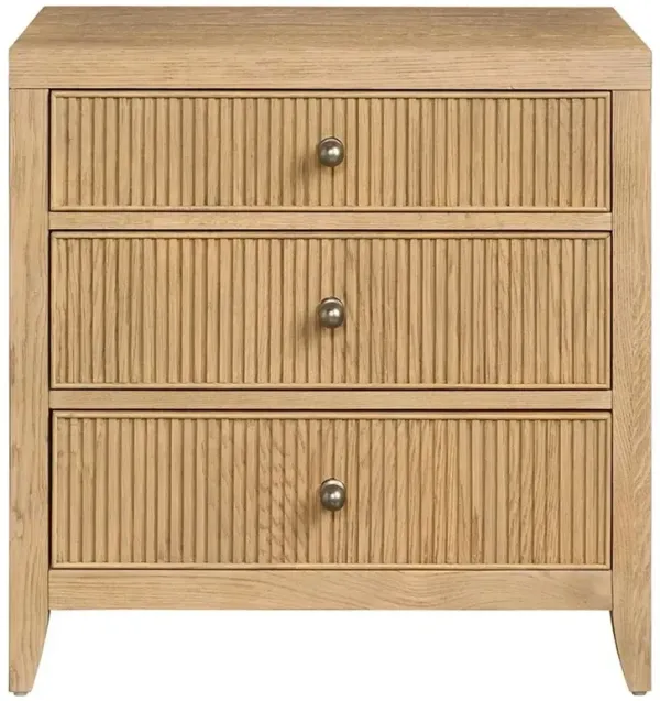 Isabella Modern Classic Fluted Brown Oak Nightstand