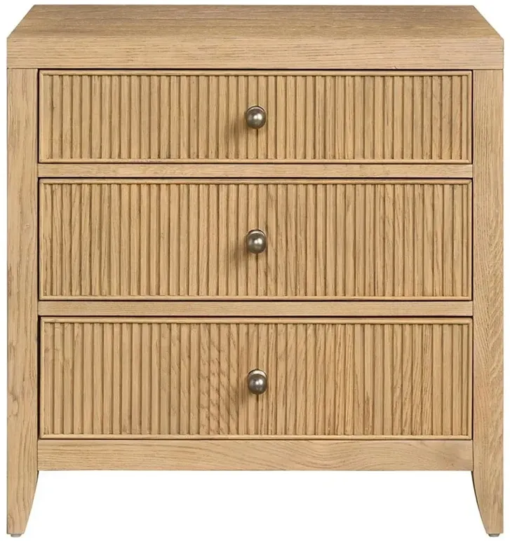 Isabella Modern Classic Fluted Brown Oak Nightstand