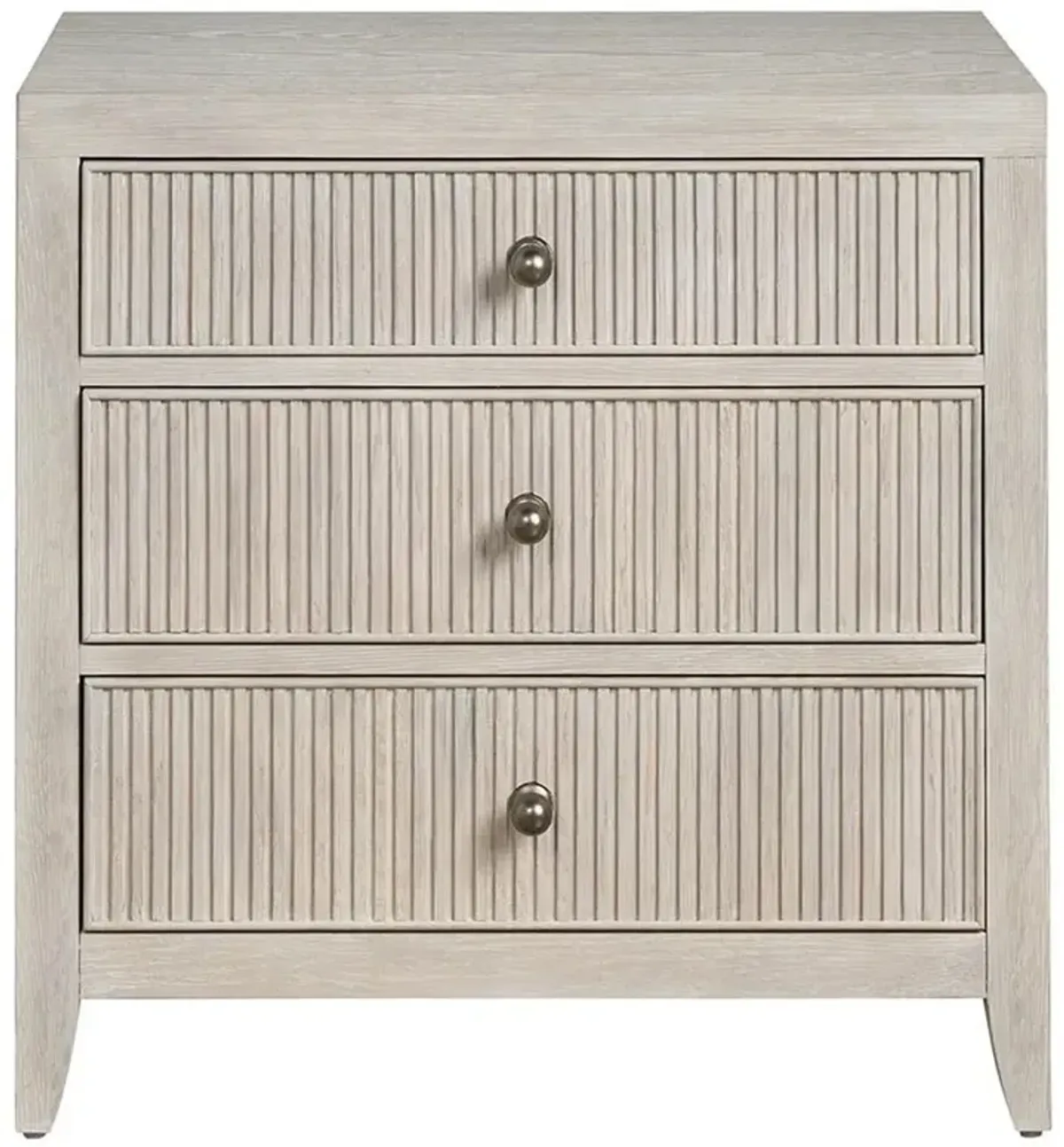 Isabella Modern Classic Fluted White Oak Nightstand