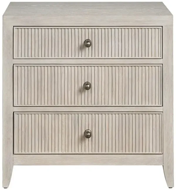 Isabella Modern Classic Fluted White Oak Nightstand