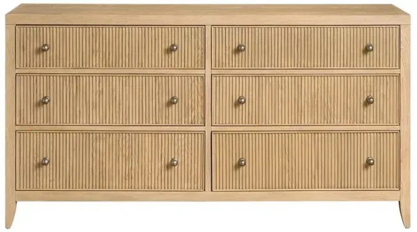 Isabella Modern Classic Fluted Brown Oak Double Dresser