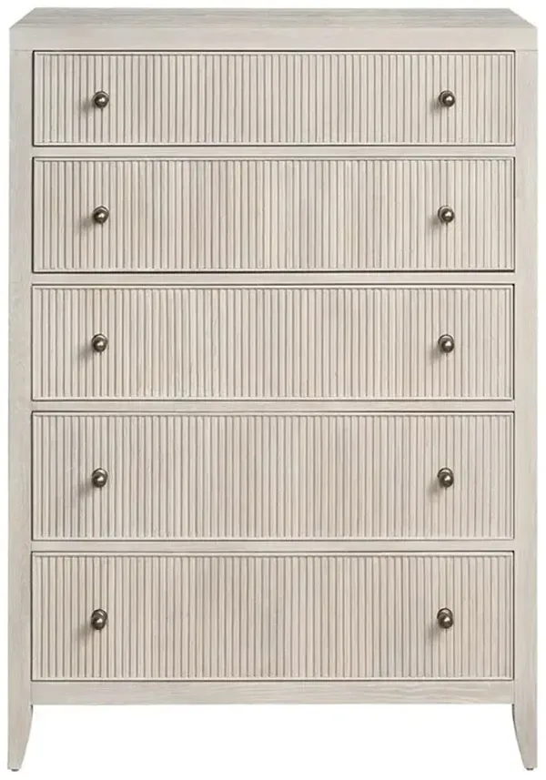 Isabella Modern Classic Fluted White Oak Tall Chest