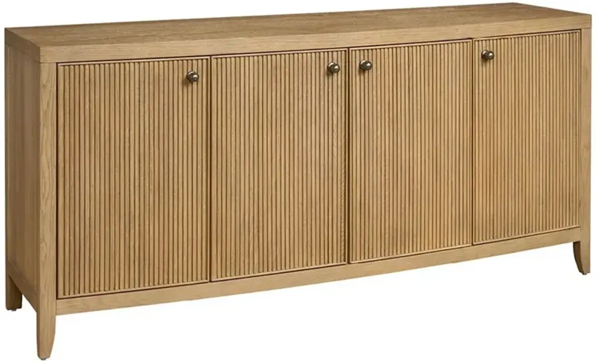 Isabella Modern Classic Fluted Brown Oak Credenza