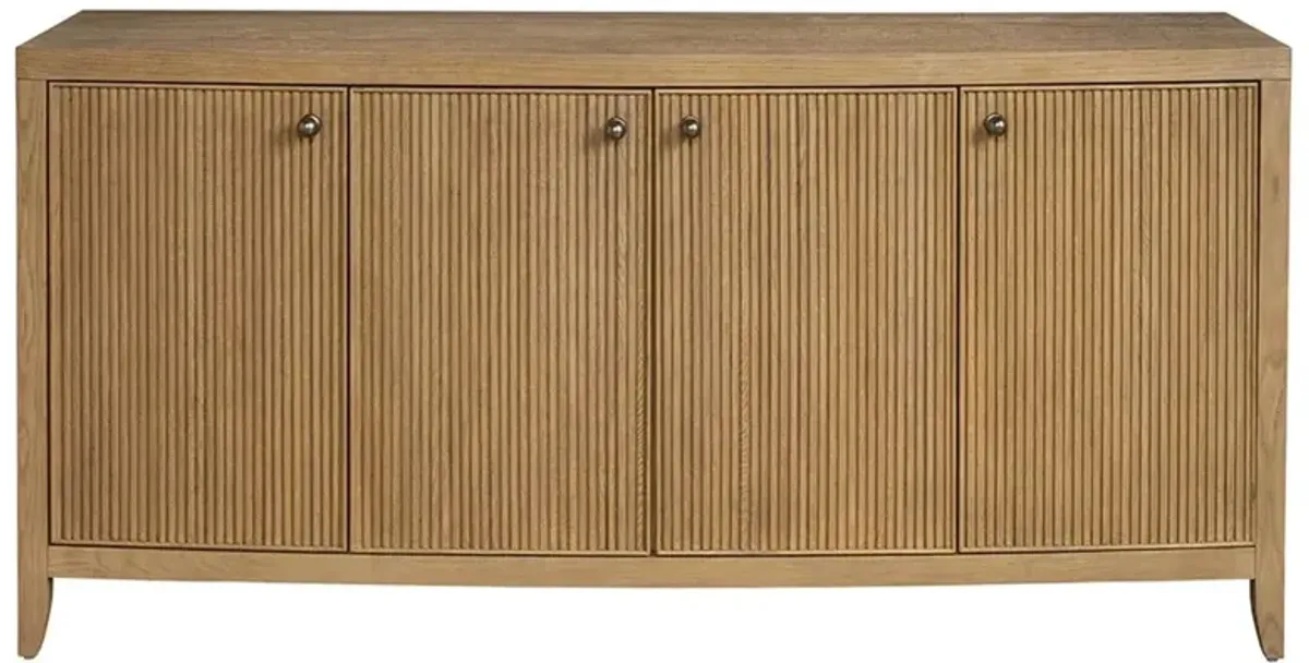 Isabella Modern Classic Fluted Brown Oak Credenza