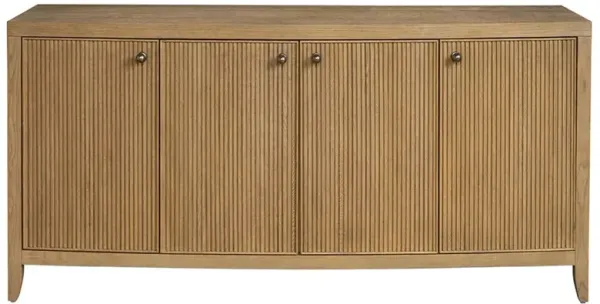 Isabella Modern Classic Fluted Brown Oak Credenza