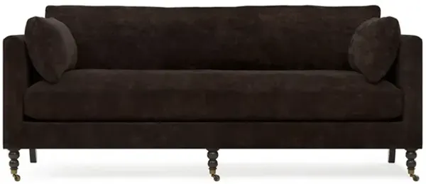 Madeline Dark Chocolate Velvet Sofa - 84"