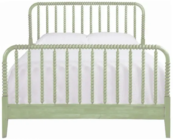 Lynda Coastal Beach Green Wood Spindle Bed - King