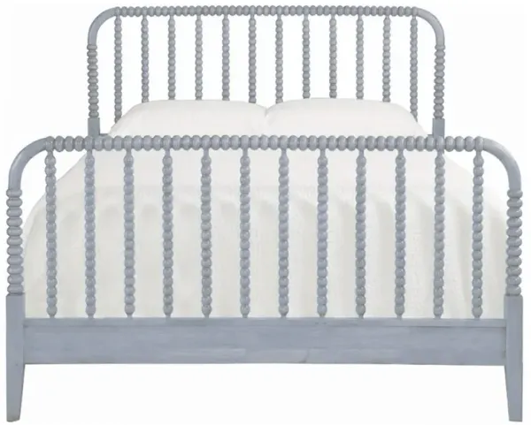 Lynda Coastal Beach Blue Wood Spindle Bed - King