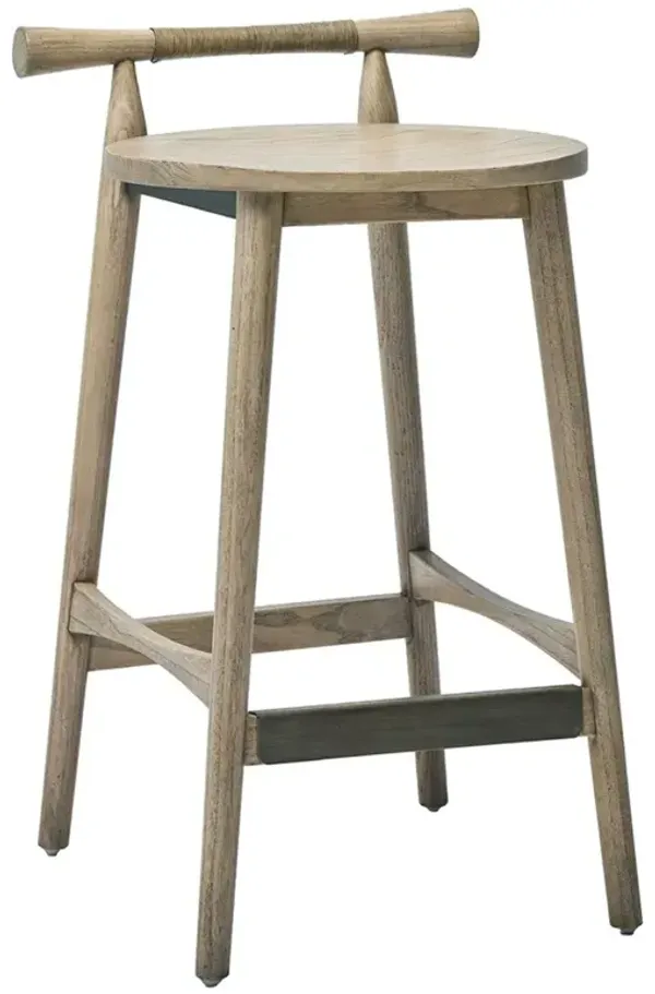 Madeira Modern Classic Washed Taupe Wood Counter Stool