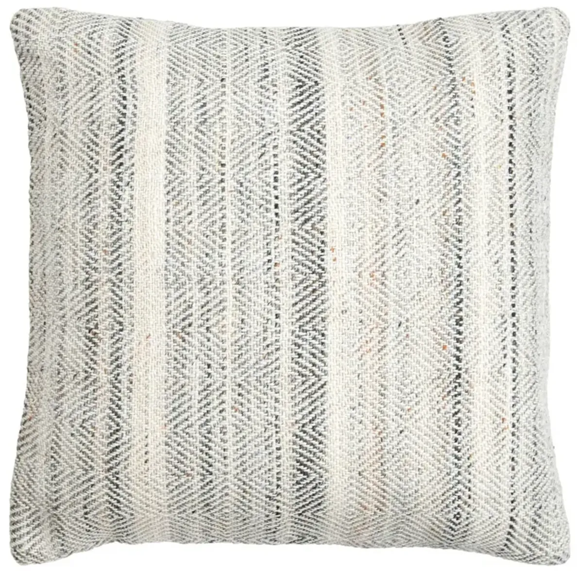 Adeline Coastal Beach Light Grey Striped Indoor Outdoor Throw Pillow - 22x22