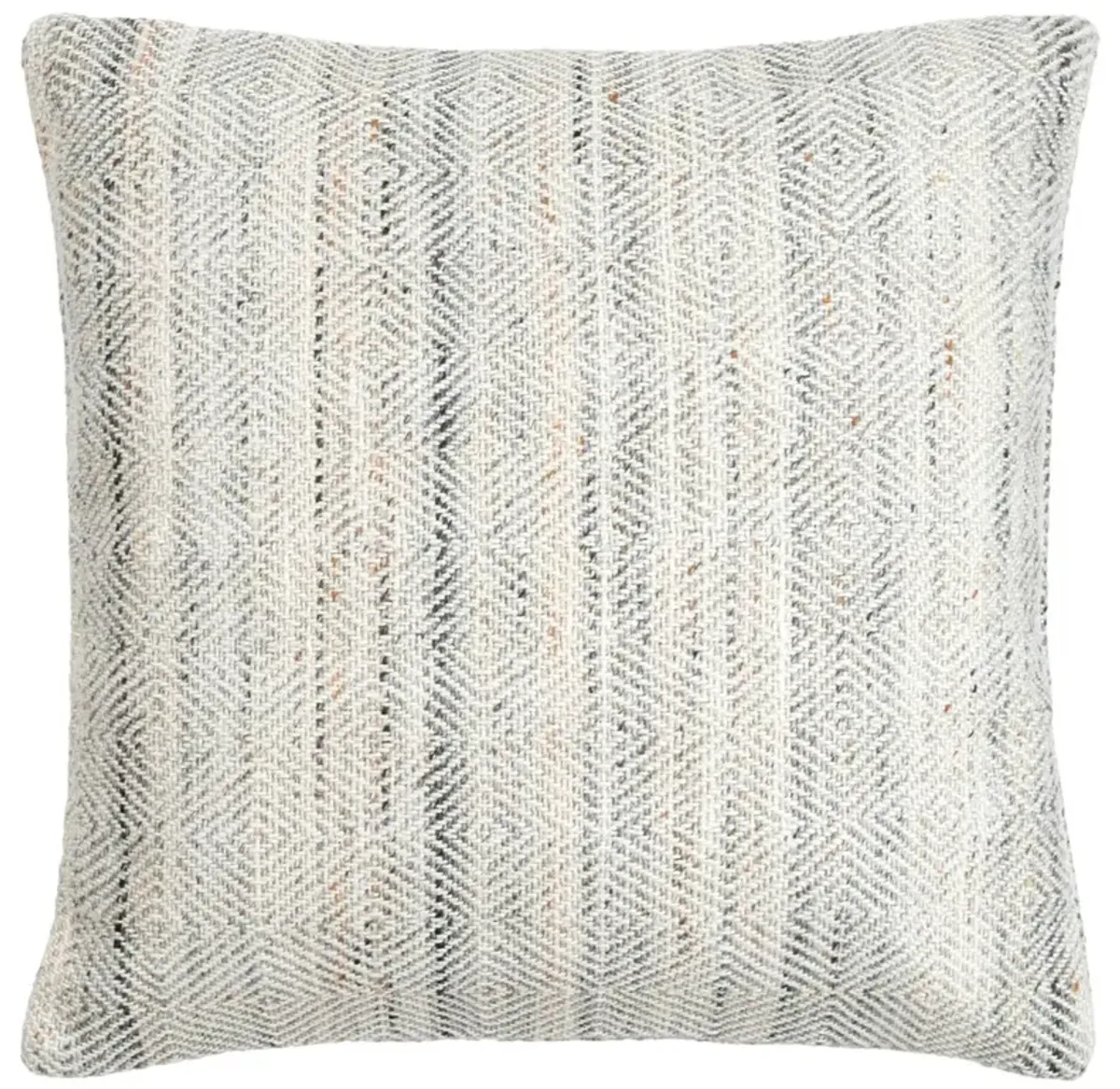 Adeline Coastal Beach Light Grey Striped Indoor Outdoor Throw Pillow - 22x22