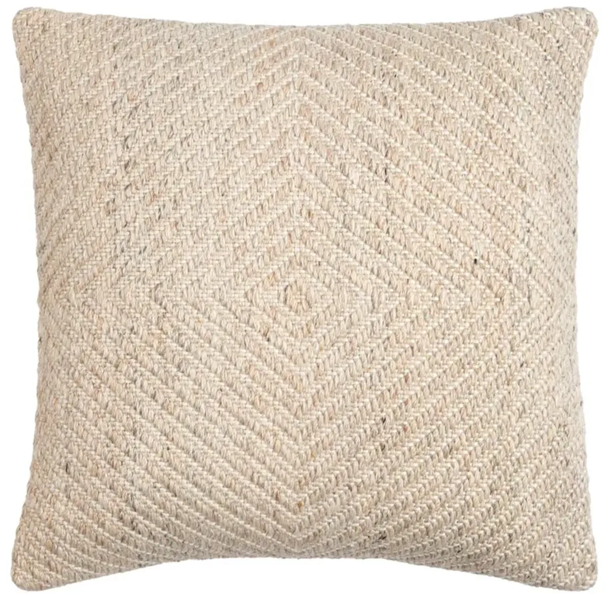 Matilda Coastal Beach Beige Diamond Indoor Outdoor Throw Pillow - 20x20