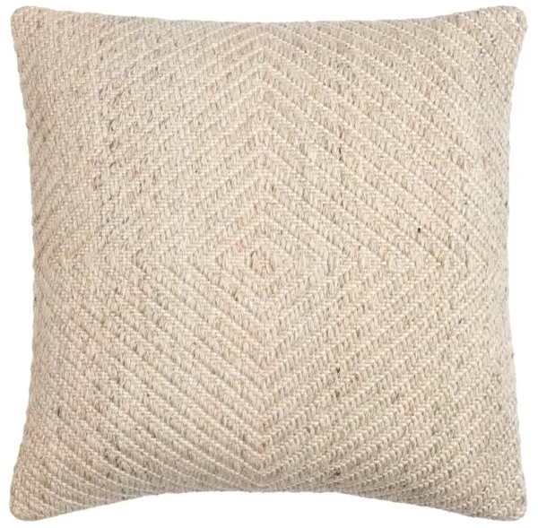 Matilda Coastal Beach Beige Diamond Indoor Outdoor Throw Pillow - 20x20