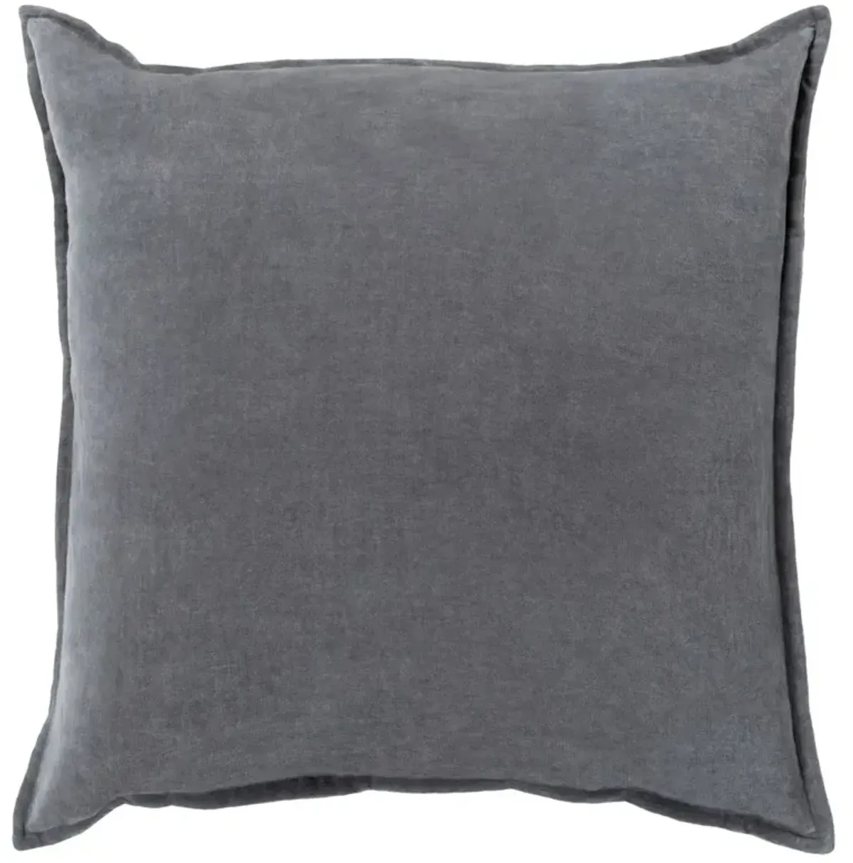 Anika Modern Classic Charcoal Velvet Flange Down Pillow - 20x20