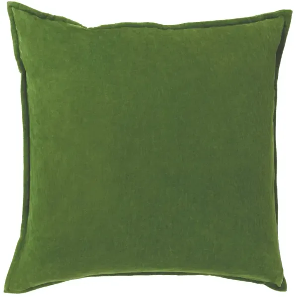 Anika Modern Classic Dark Green Velvet Flange Down Pillow - 20x20