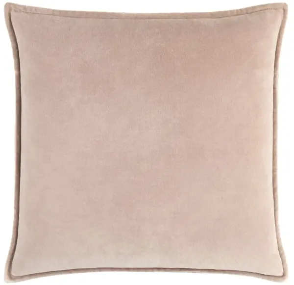 Anika Modern Classic Beige Velvet Flange Down Pillow - 18x18