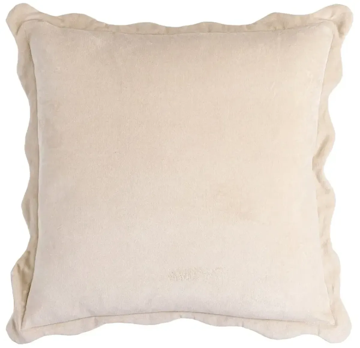 Stella French Country Light Beige Cotton Scallop Throw Pillow - 20x20