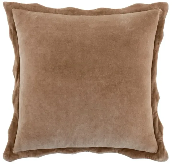 Stella French Country Brown Cotton Scallop Throw Pillow - 20x20