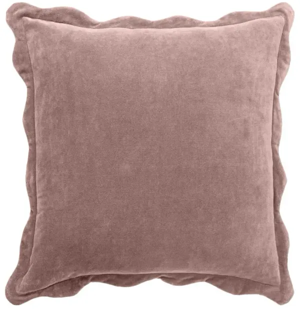 Stella French Country Mauve Cotton Scallop Throw Pillow - 20x20