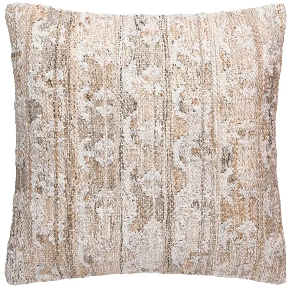 Azriel French Country Tan Textured Indoor Outdoor Throw Pillow - 22x22