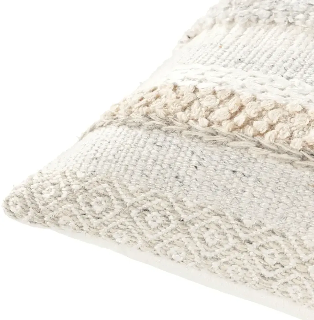 Claire Coastal Beach Cream Striped Down Throw Pillow - 20x20