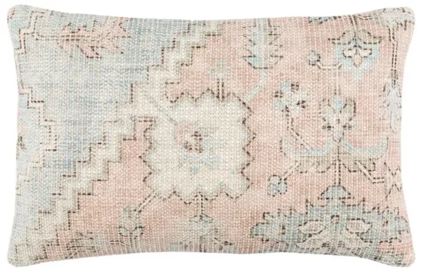 Audrey French Country Dusty Pink Floral Lumbar Pillow - 14x22