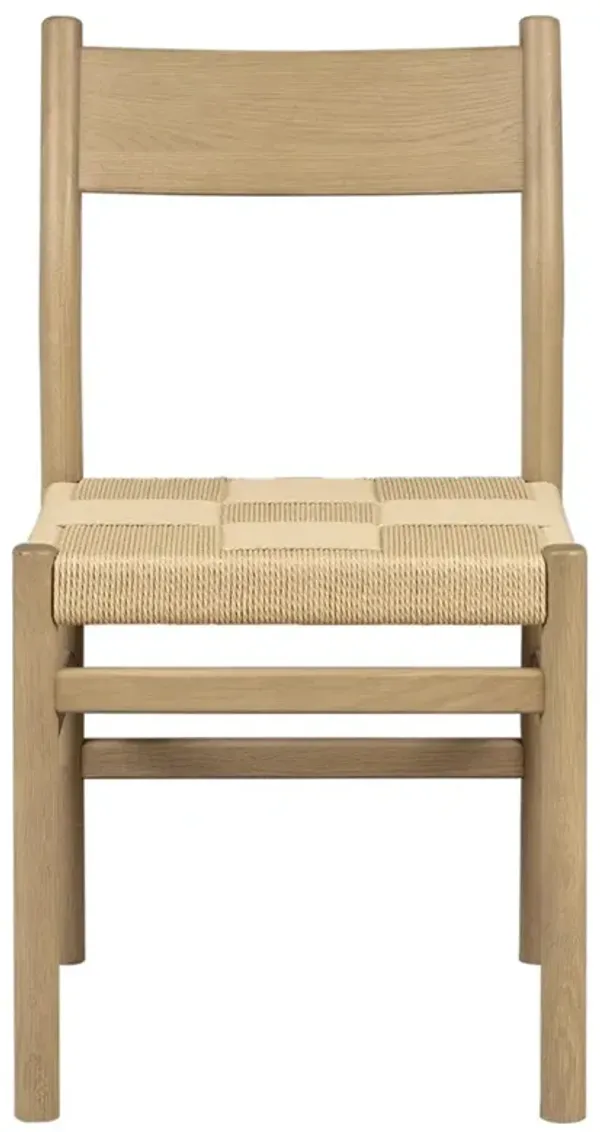 Aria Modern Classic Woven Cord Natural Oak Dining Chair