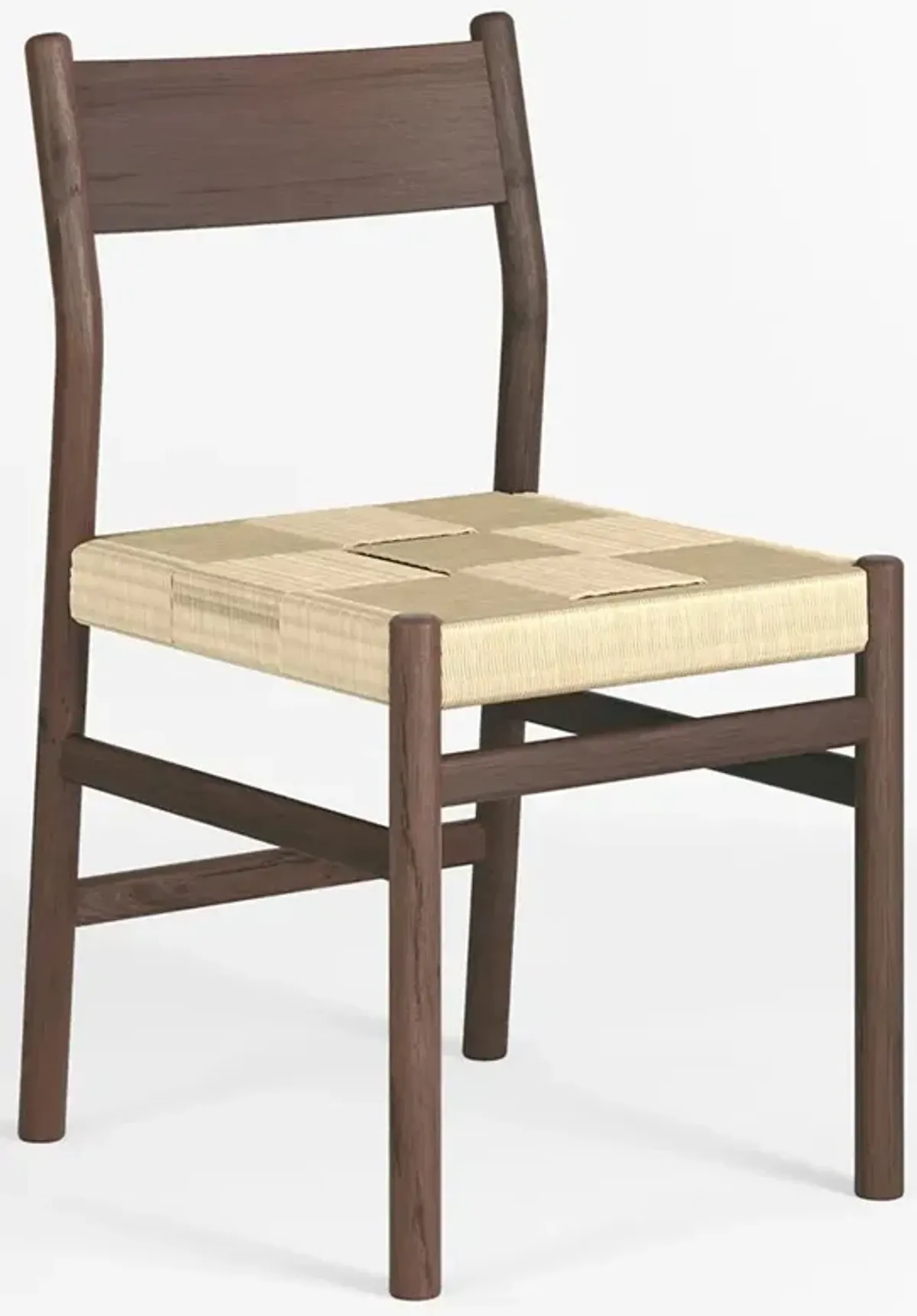 Aria Modern Classic Woven Cord Brown Oak Dining Chair
