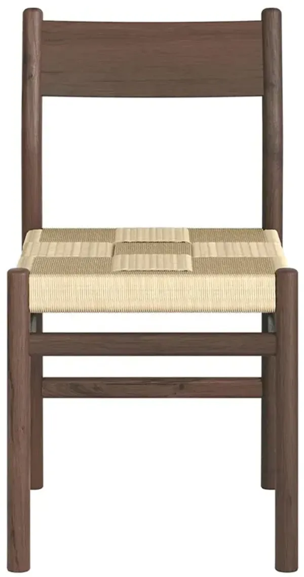 Aria Modern Classic Woven Cord Brown Oak Dining Chair