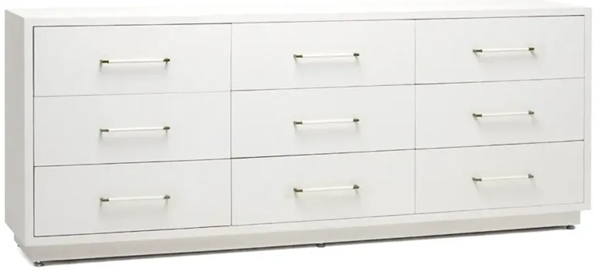 Taylor Modern Classic White Linen 9 Drawer Dresser