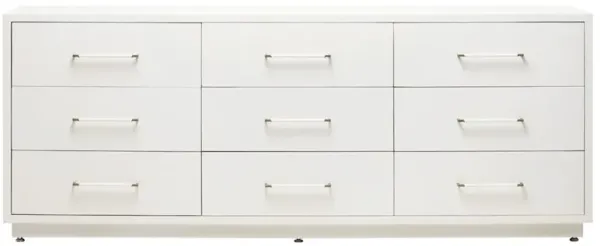 Taylor Modern Classic White Linen 9 Drawer Dresser