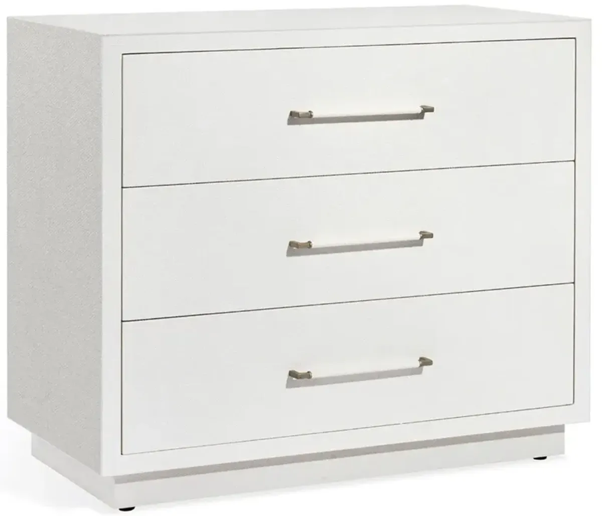 Taylor Modern Classic White Linen 3 Drawer Chest