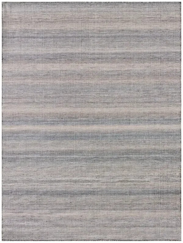 Brielle Coastal Beach Grey Striated Patterned Indoor Outdoor Rug - 2'x3'
